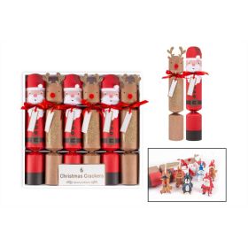Personalised Christmas 6 Crackers - Santa & Reindeer